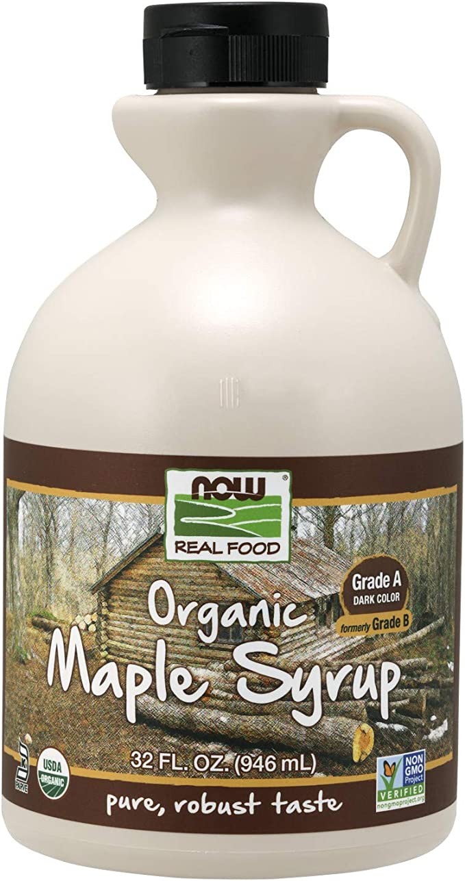NOW Foods Certified Maple Syrup, Grade A Dark, Certified Non-GMO, Pure, Robust Taste, 32 oz (~907.18 g), 946 ml